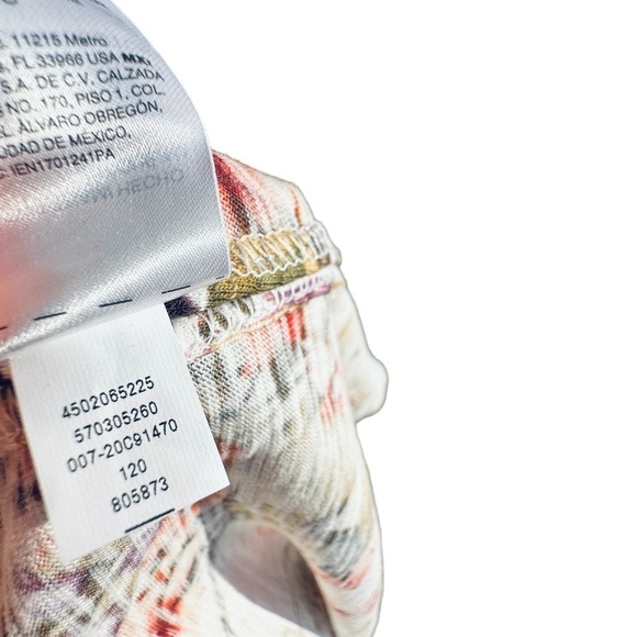 CHICO'S Cotton Blend Slun Tee Floral Botanical 3/4 Sleeve Tee Sz medium - Picture 4 of 8